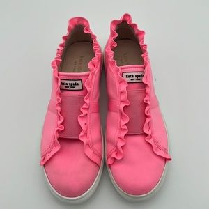 Kate Spade Lance Ruffle Neon Pink Sneaker